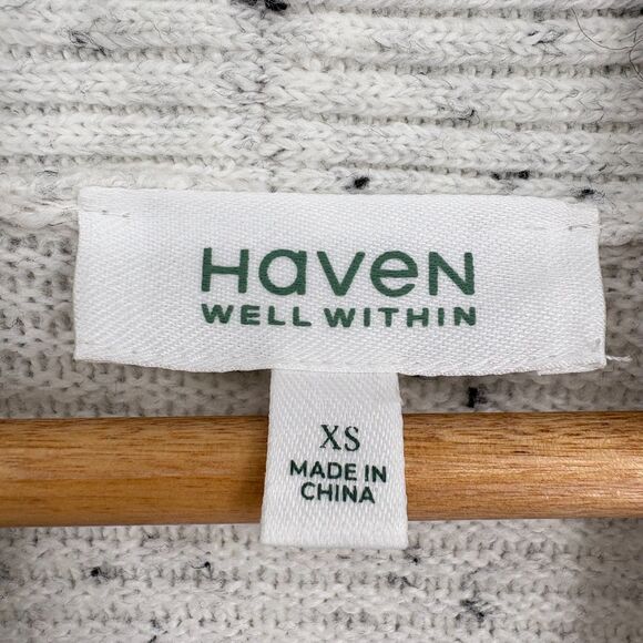 Haven Well Within Donegal Duster Cardigan Sweater Speckled Ivory Size XS, Chic - Picture 9 of 10